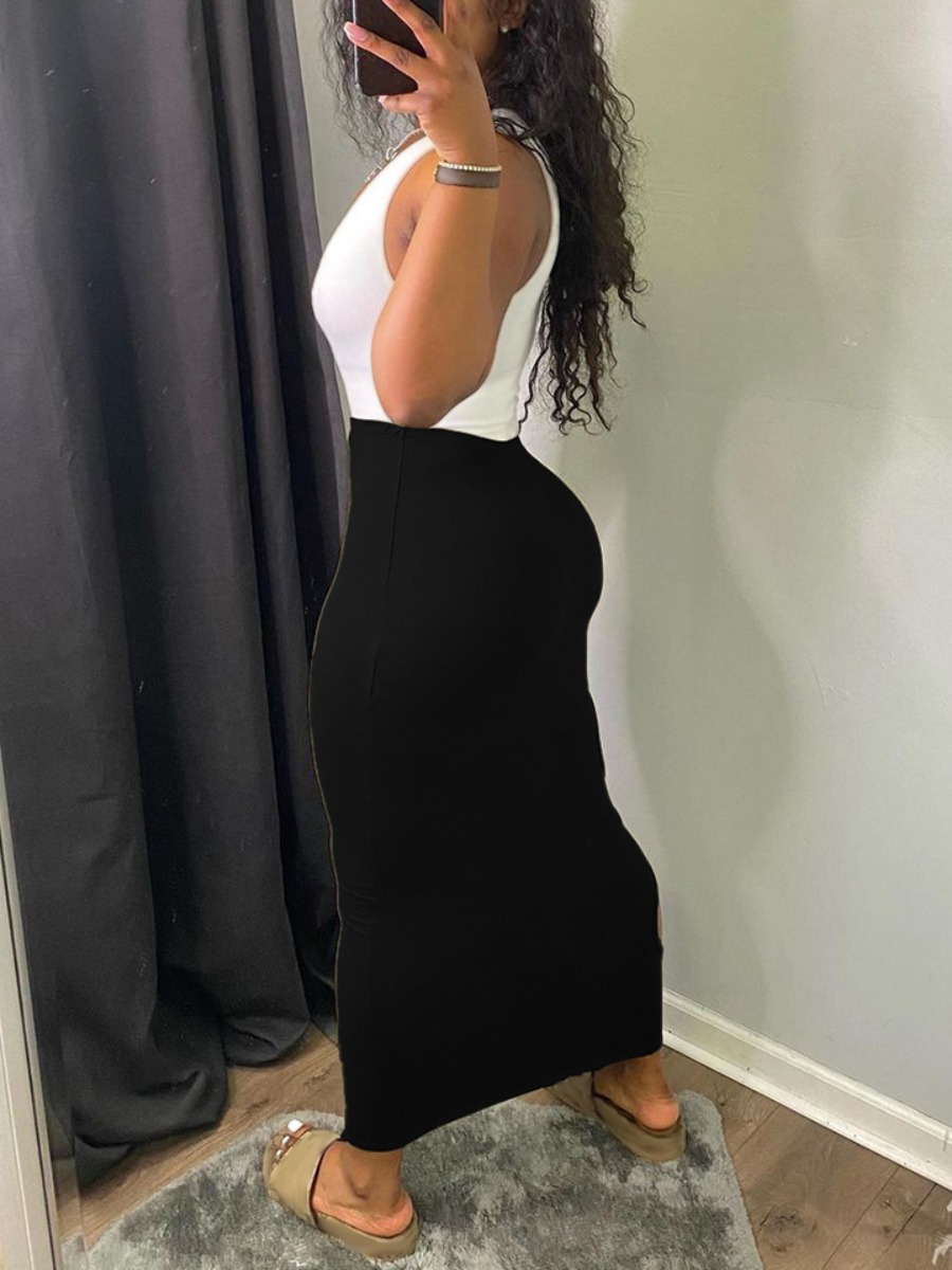 Lovely Sexy Hollow-out Skinny Black Ankle Length Skirt