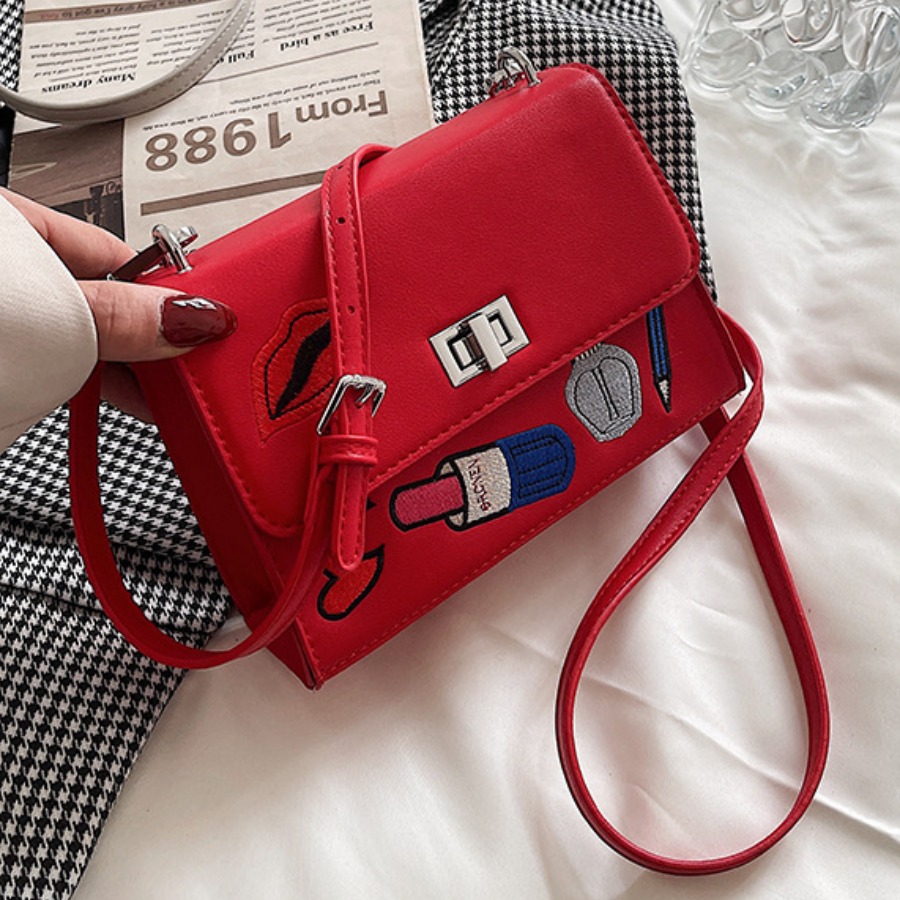 

Lovely Casual Lip Print Red Crossbody Bags