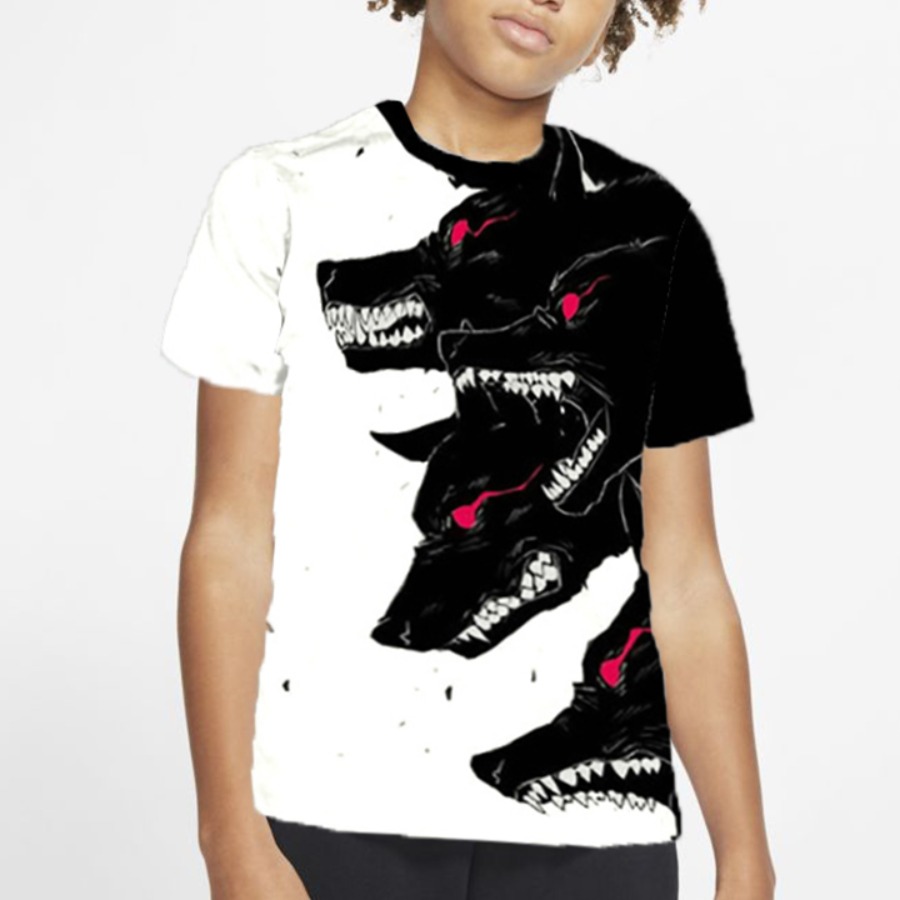 

Lovely Boy Casual O Neck Animal Print Black And White T-shirt