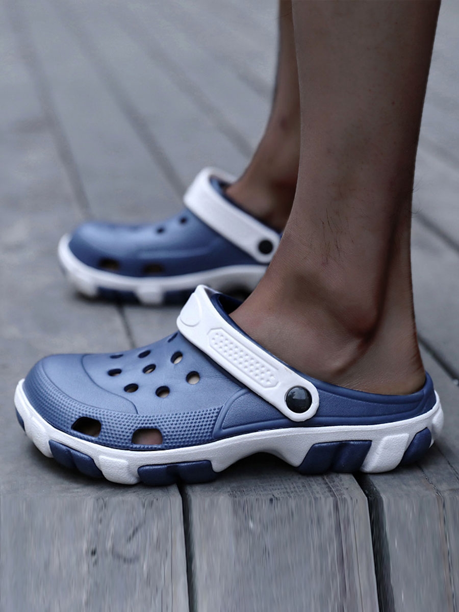 

Lovely Men Casual Hollow-out Blue Slippers
