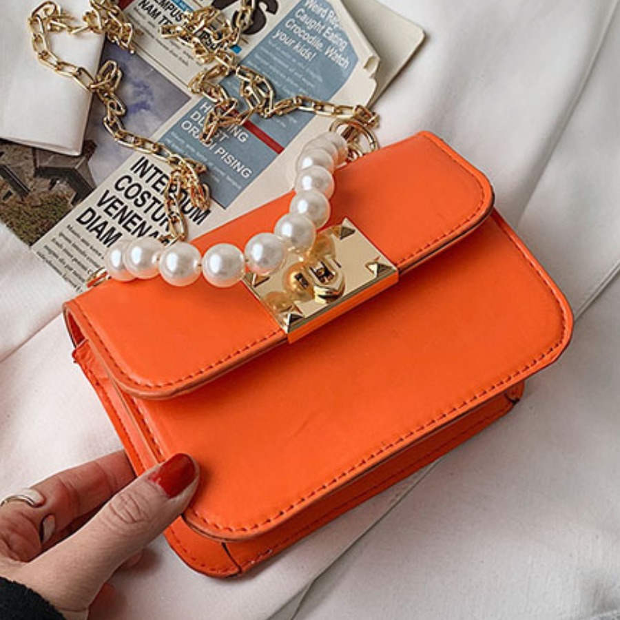 

Lovely Casual Pearl Decoration Croci Crossbody Bags