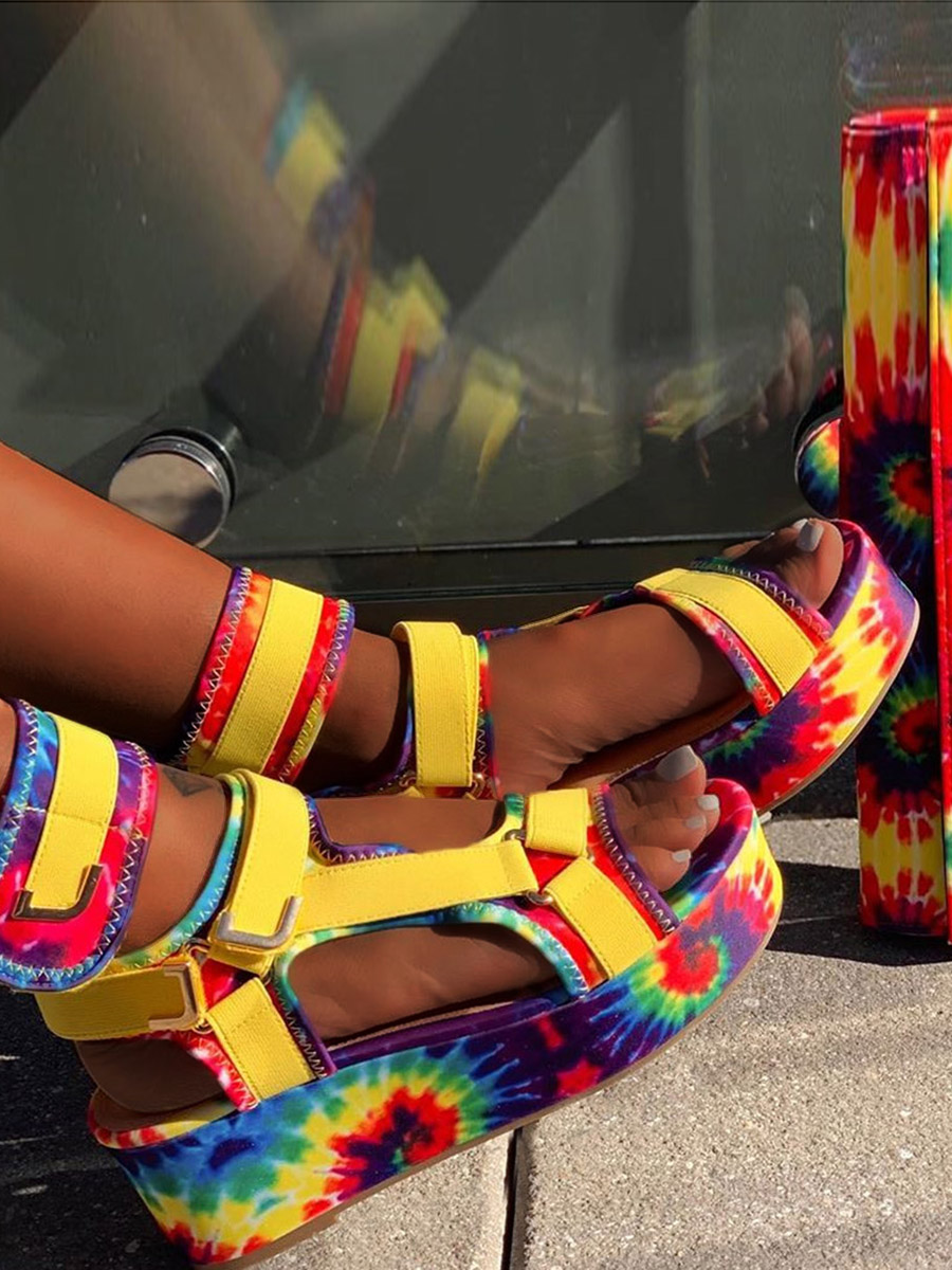 

LW Street Tie-dye Yellow Platform Shoes
