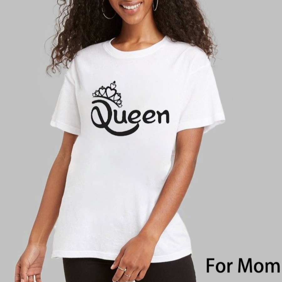 

Lovely Casual O Neck Crown Letter Print Mom T-shirt, Women