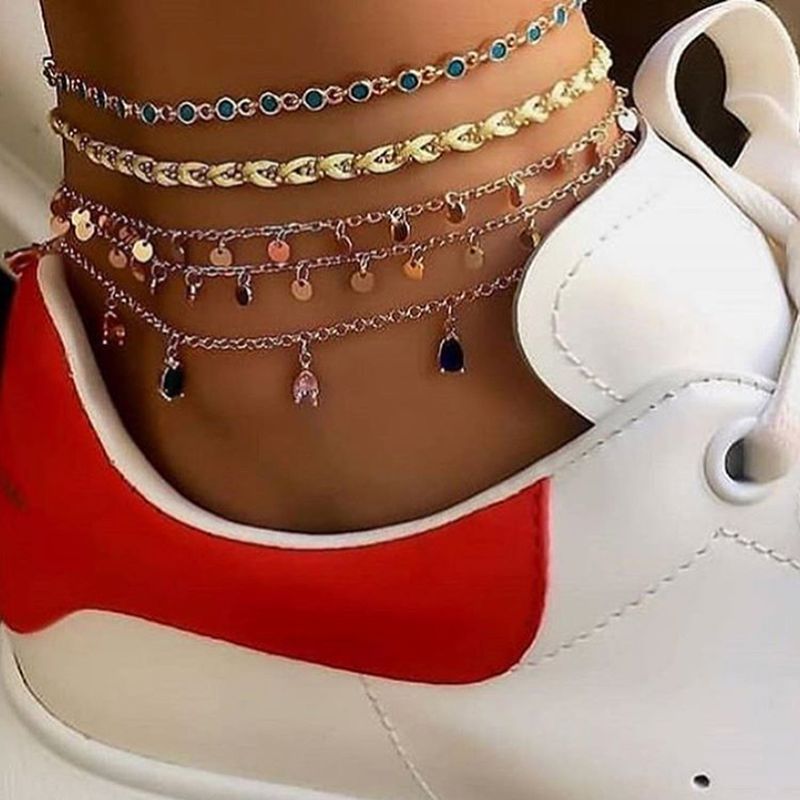 

Lovely Casual Coin Decoration Gold 5-piece Body Chain