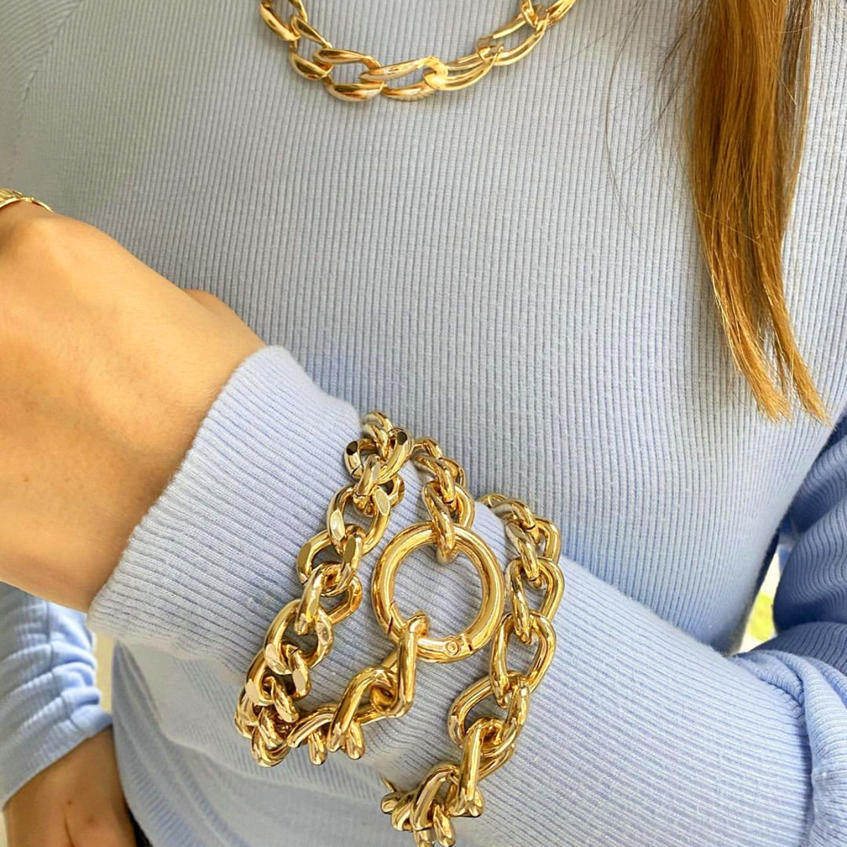 

Lovely Casual O Ring Decoation Gold Bracelet