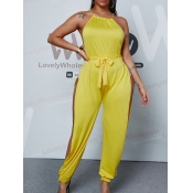 Lovely Sexy Split Bandage Design Yellow One-piece 