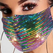 Lovely Sequined Multicolor Face Mask