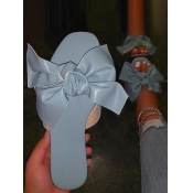 Lovely Casual Bow-tie Decoration Baby Blue Slipper