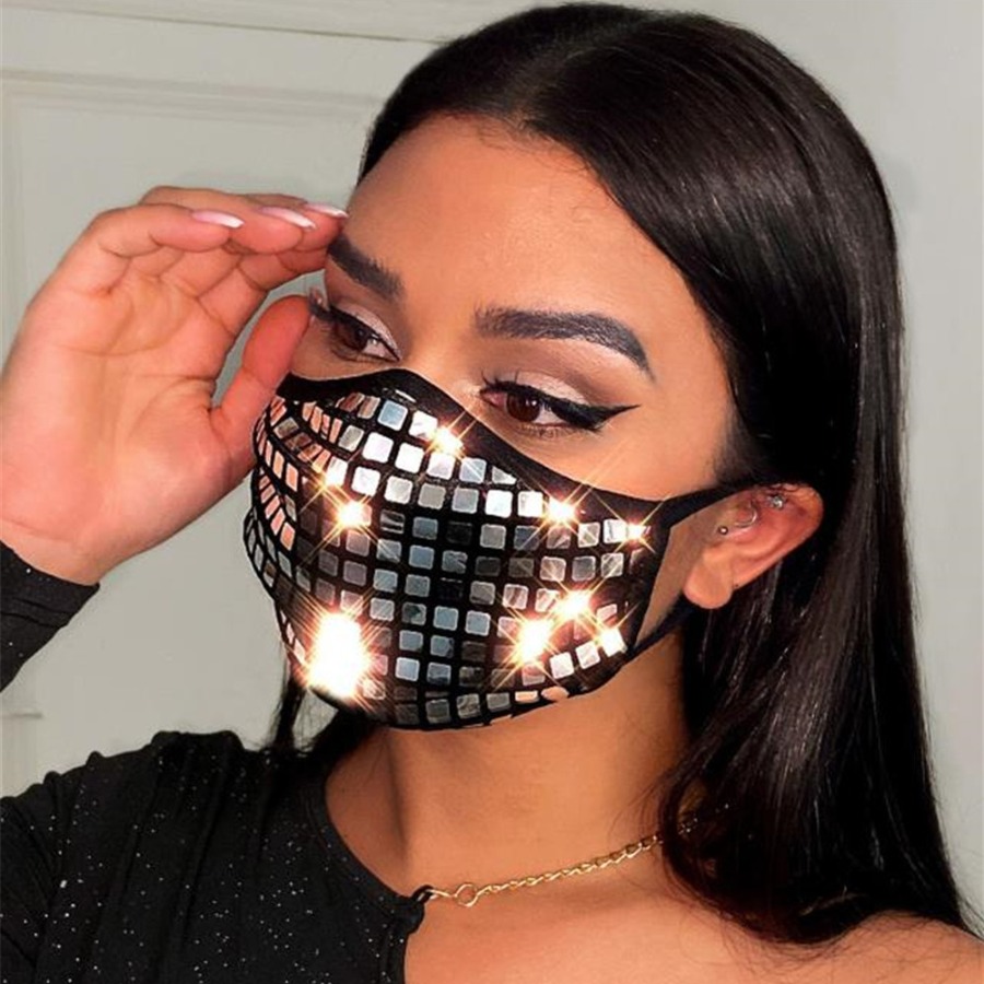 

LW Casual Sequined Silver Face Mask