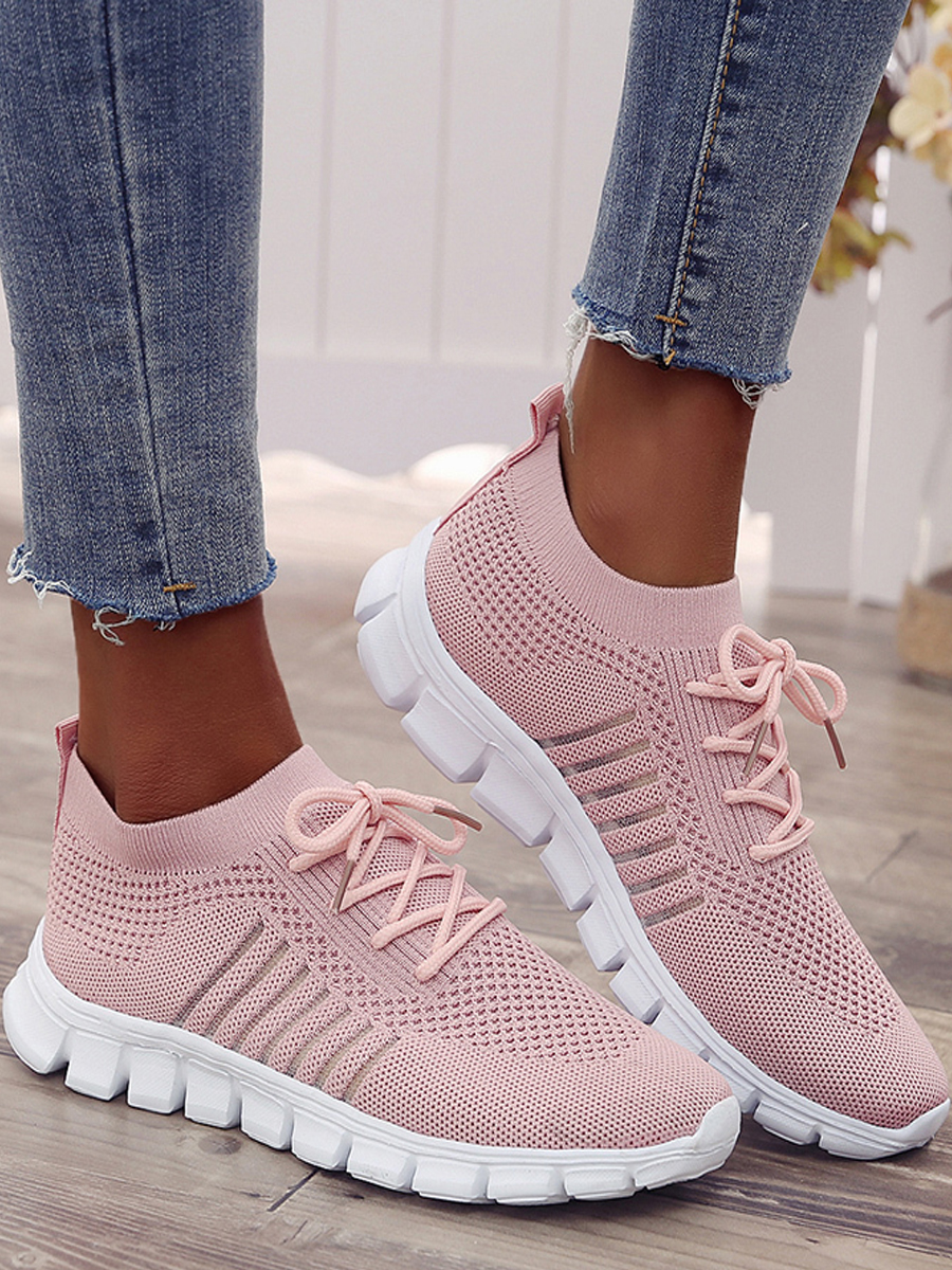 

Lovely Sporty Round-toe Pink Sneakers