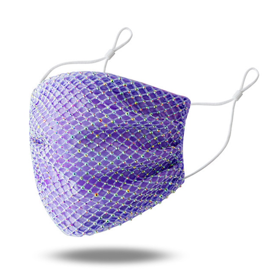 

Lovely Casual Sequined Purple Face Mask