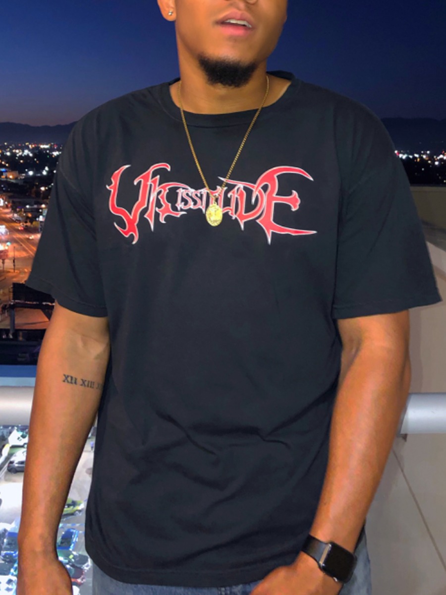 

Lovely Men Casual O Neck Letter Print Black T-shirt