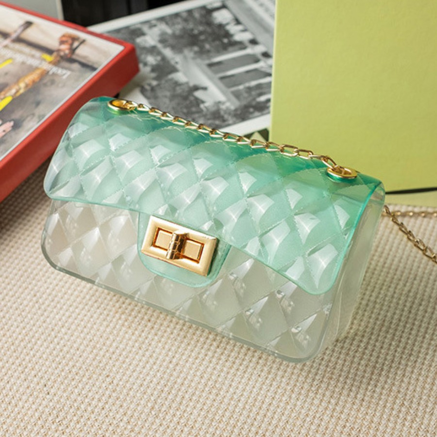 

Lovely Casual See-through Green Crossbody Bag