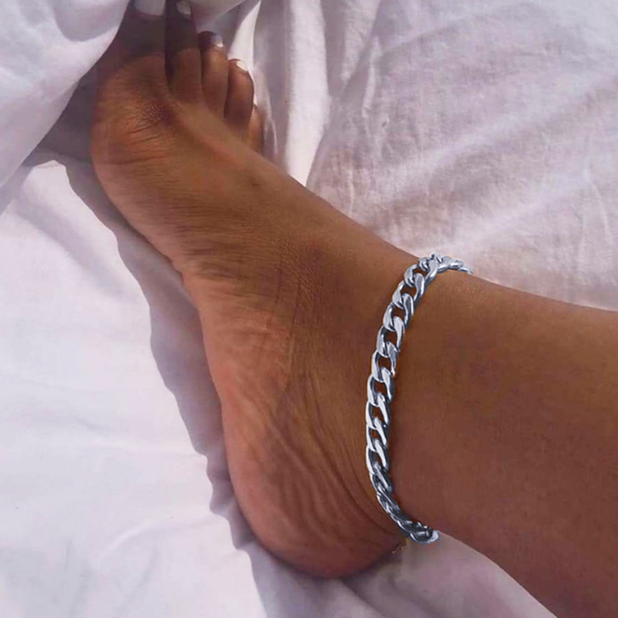 

LW Casual Hollow-out Silver Anklet