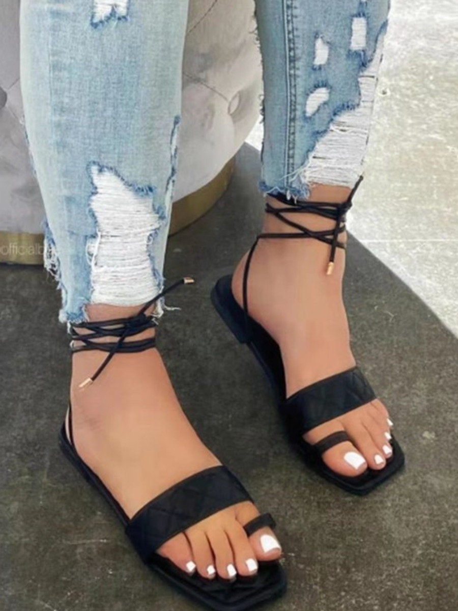 

LW Casual Wrap Up Black Sandals