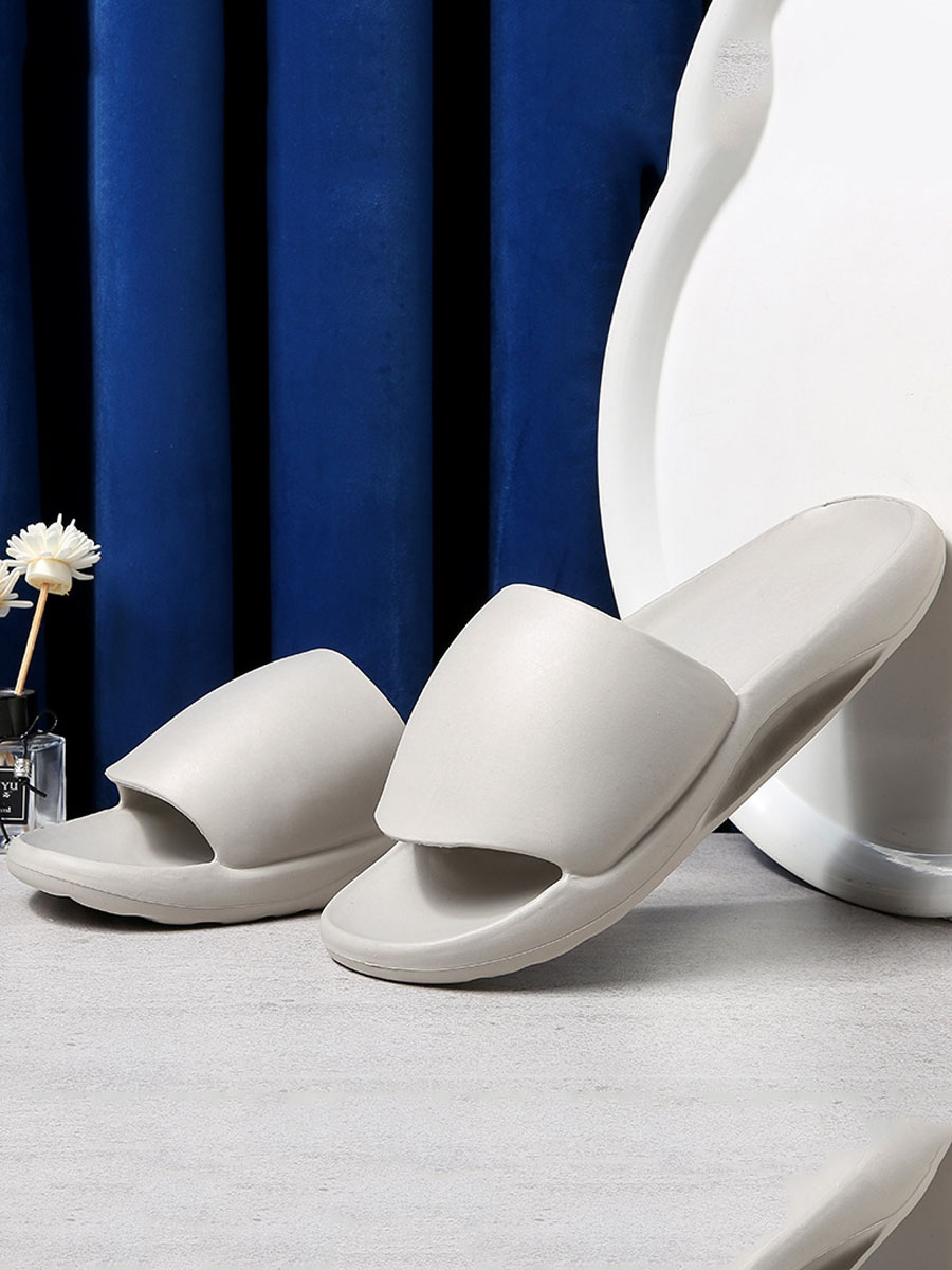 

Lovely Men Casual Round-toe Grey Slippers