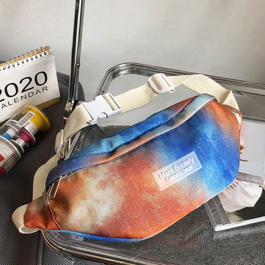 

Lovely Casual Buckle Design Tie-dye Multicolor Bum Bags, Multi