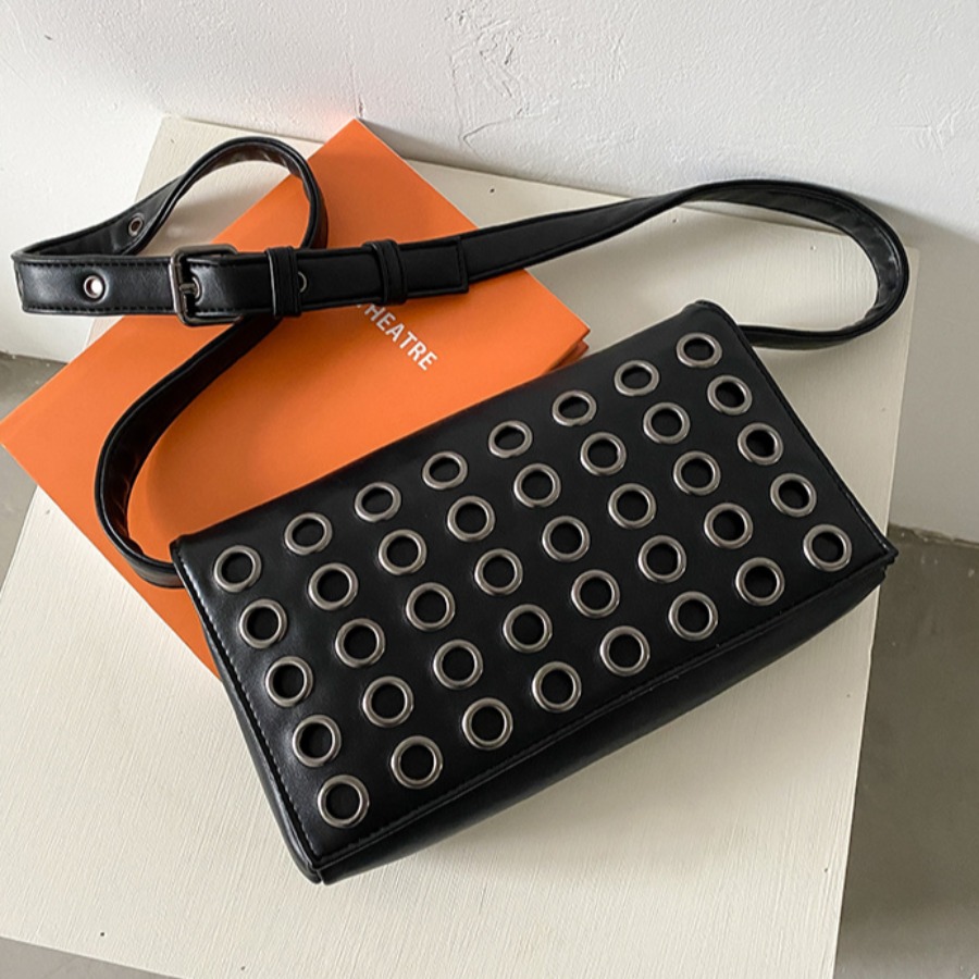 

Lovely Casual Metal Ring Decoration Black Crossbody Bags