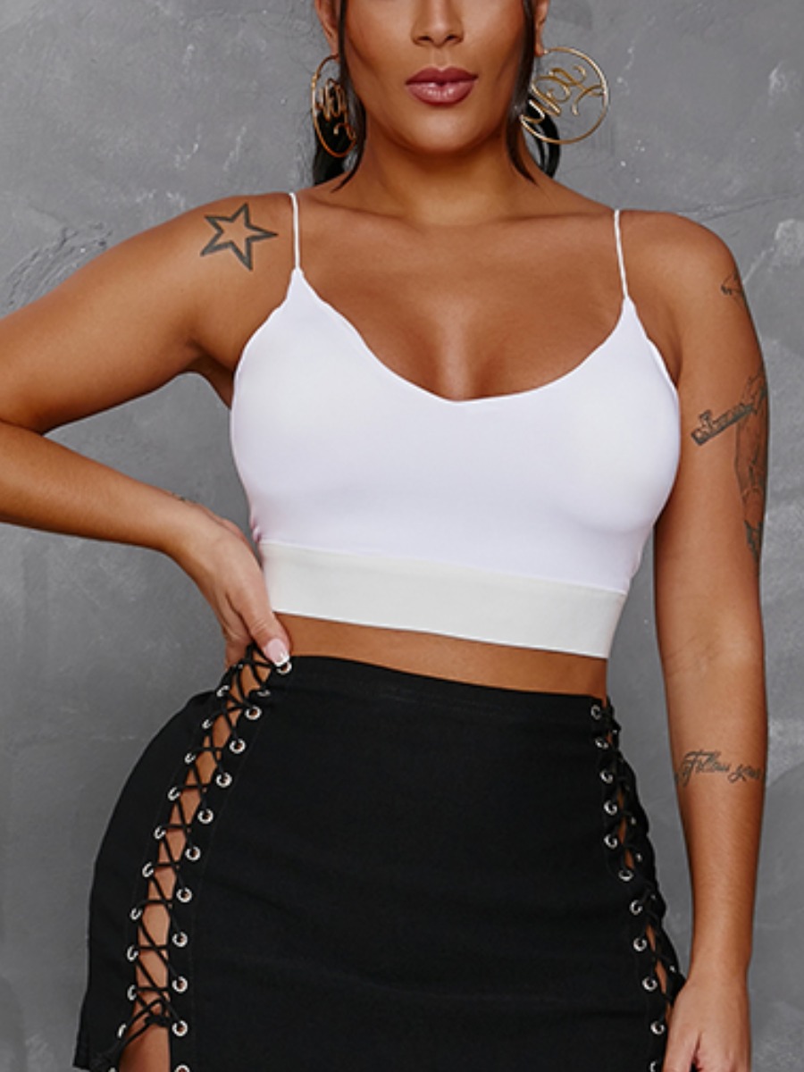 

Lovely Sexy Backless Skinny White Camisole