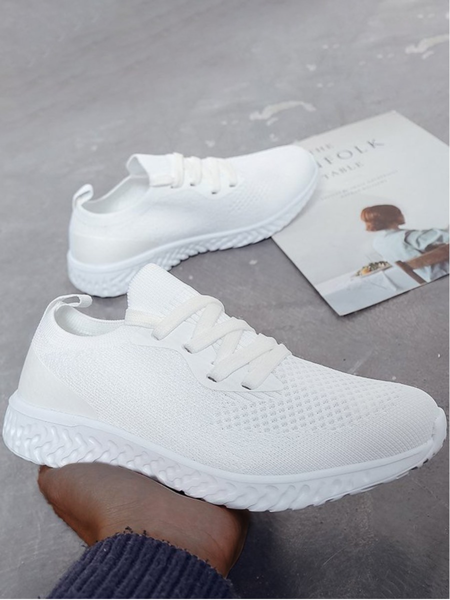

Lovely Sporty Round-toe White Sneakers