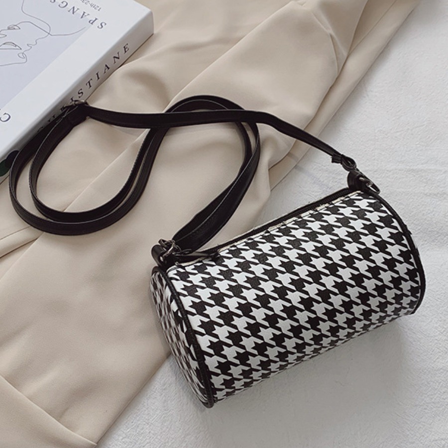 

LW Casual Plaid Print Black Crossbody Bags