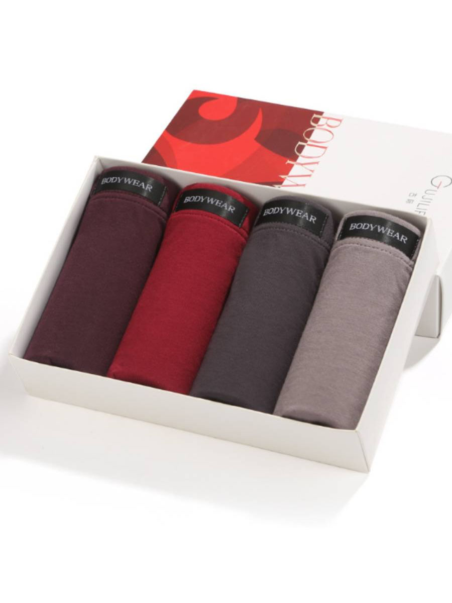 

Lovely Men Casual Plain Multicolor Underwear(Four Mixed Color Set), Multi
