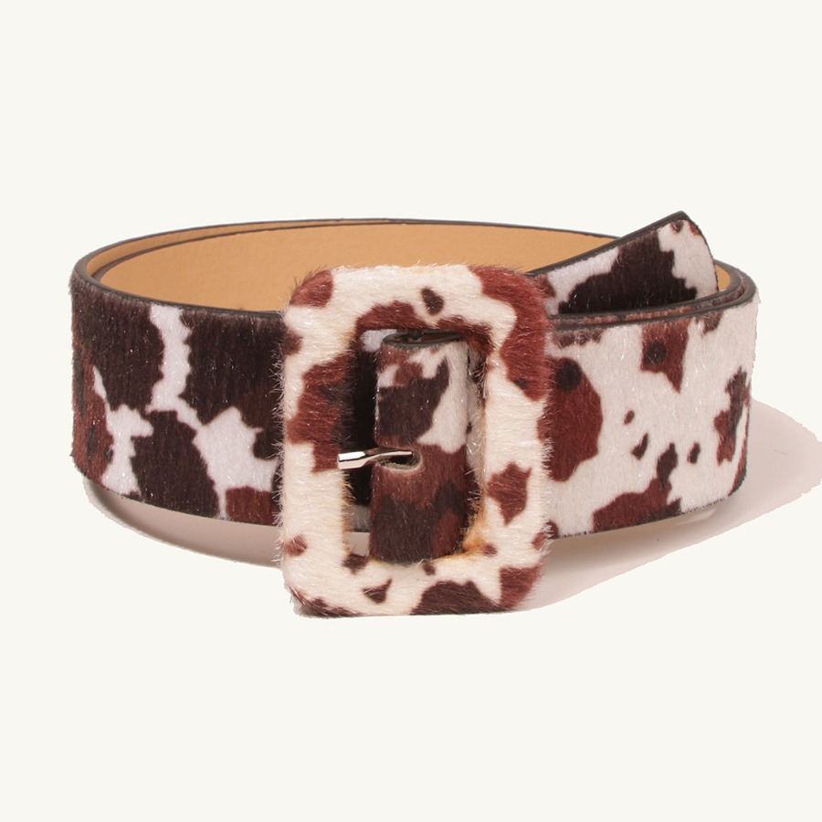 

LW Casual Cow Print Brown Belt