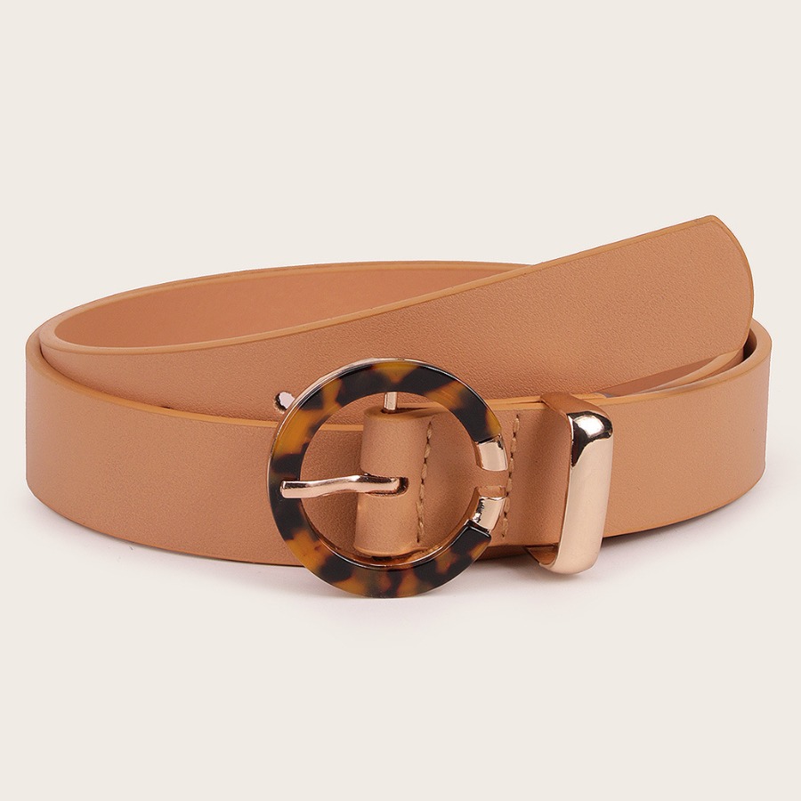 

LW Casual Metal Ring Decoration Light Tan Belt