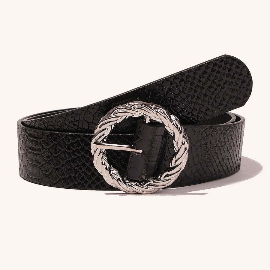 

LW Casual Metal Ring Decoration Black Belt