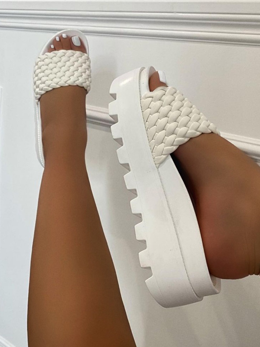 

LW Casual Woven White Platform Shoes