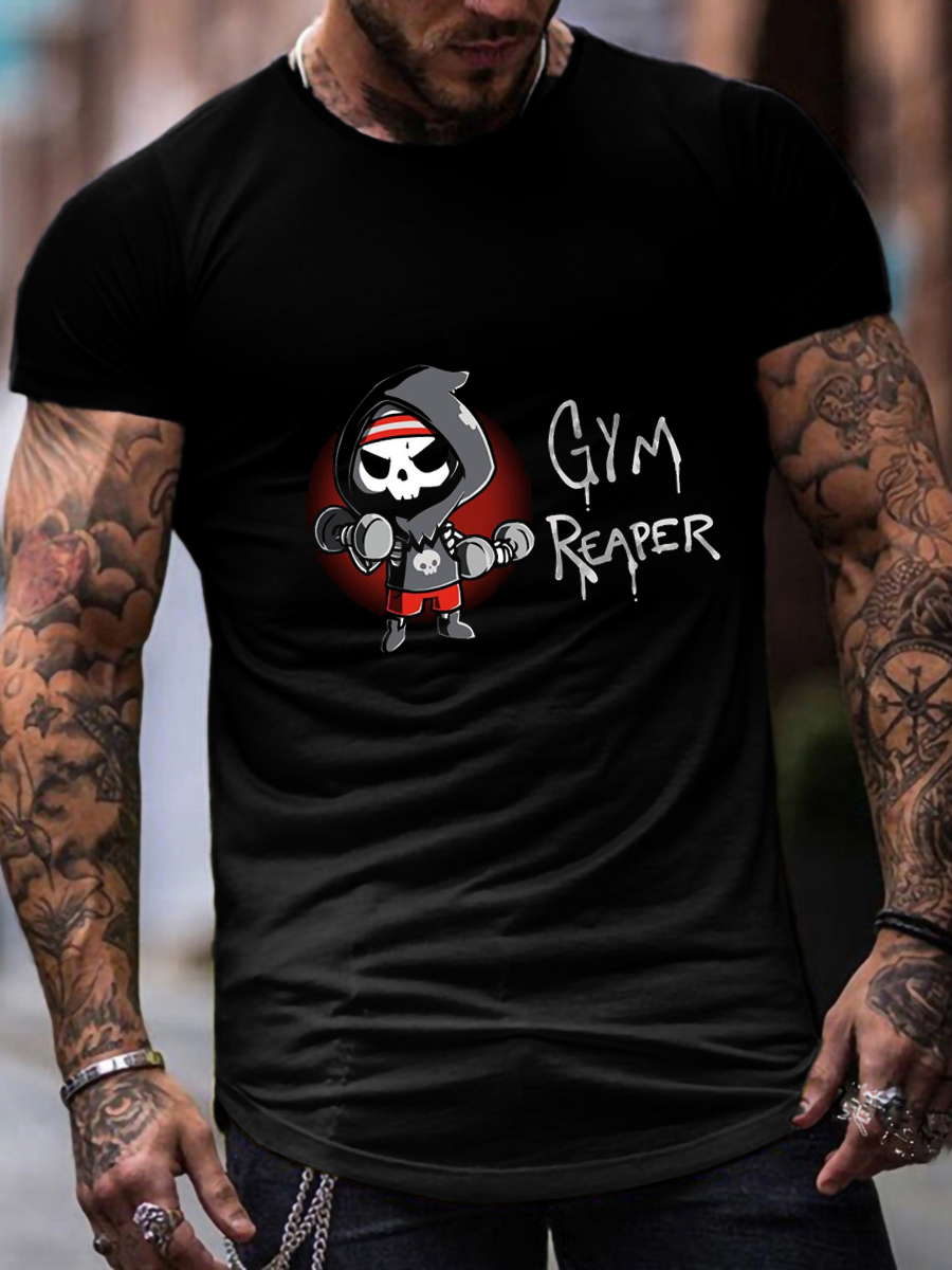 

Lovely Casual Cartoon Letter Print Black T-shirt