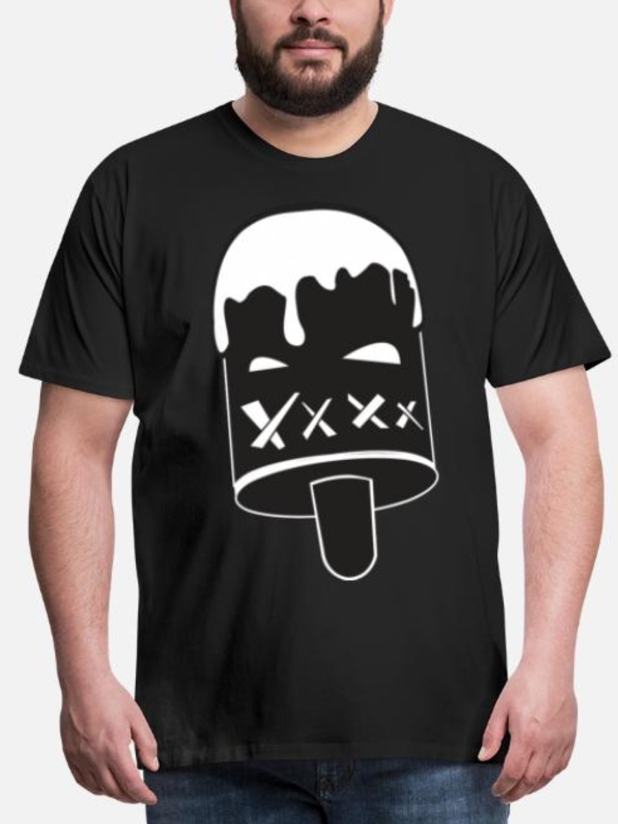 

Lovely Men Casual O Neck Print Patchwork Black T-shirt