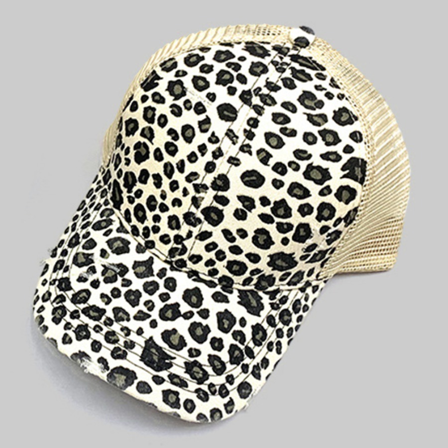 

Lovely Street Animal Print Hollow-out Beige Hat
