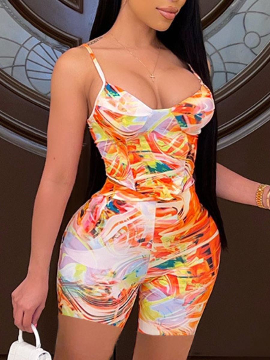 

Lovely Street Print Patchwork Croci Two Piece Shorts Set