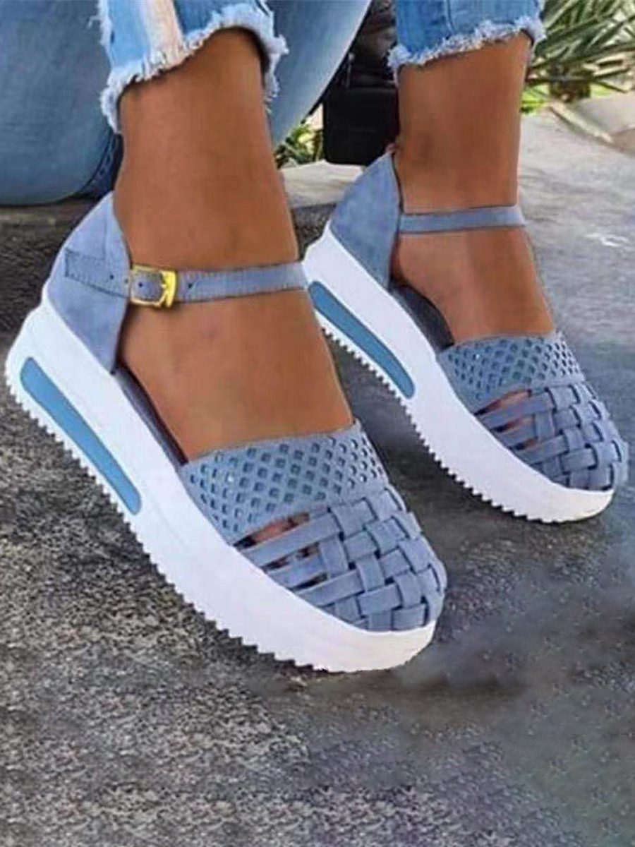 

Lovely Street Hollow-out Baby Blue Platform Shoes