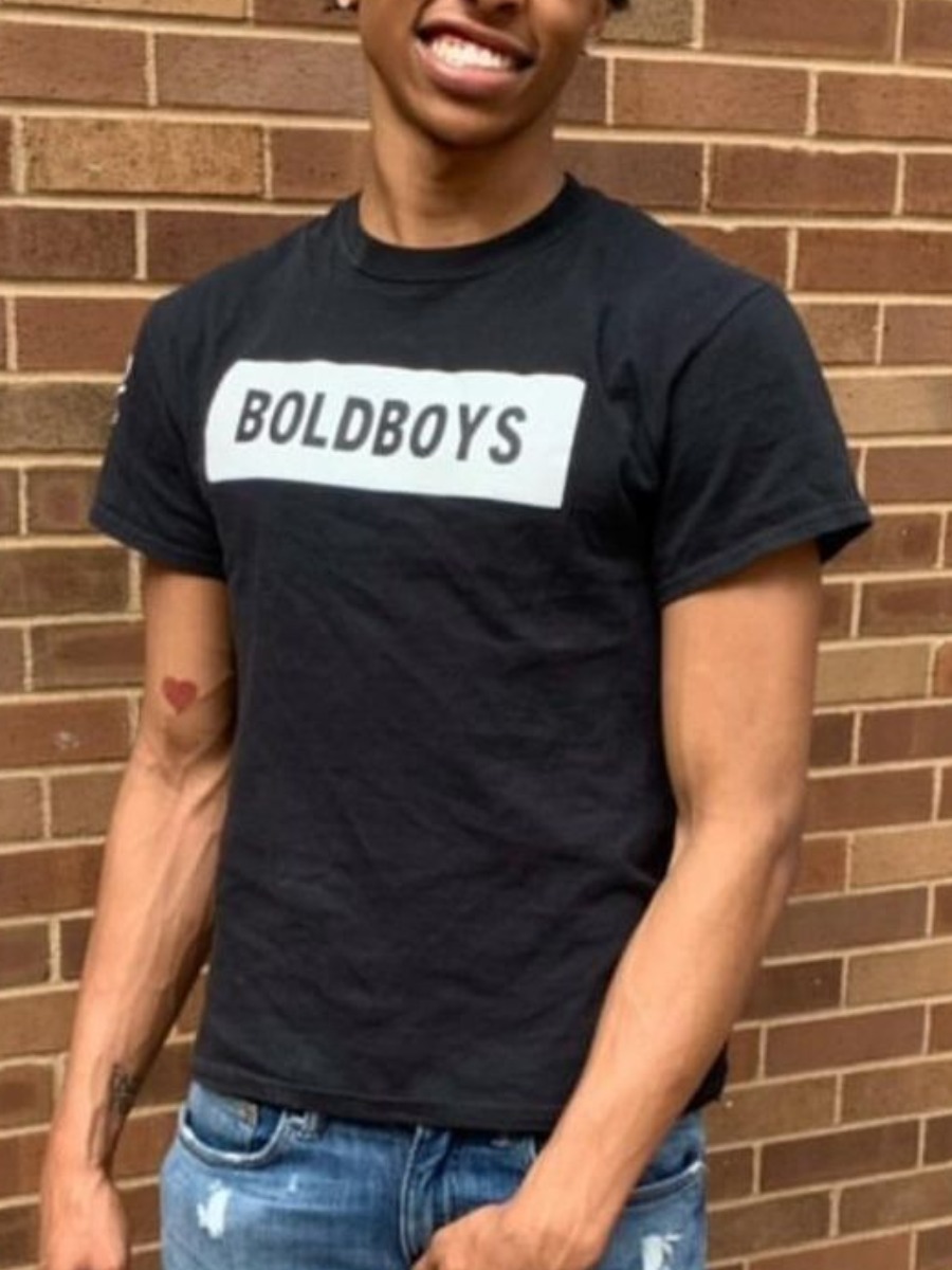 

Lovely Men Casual O Neck Letter Print Black T-shirt