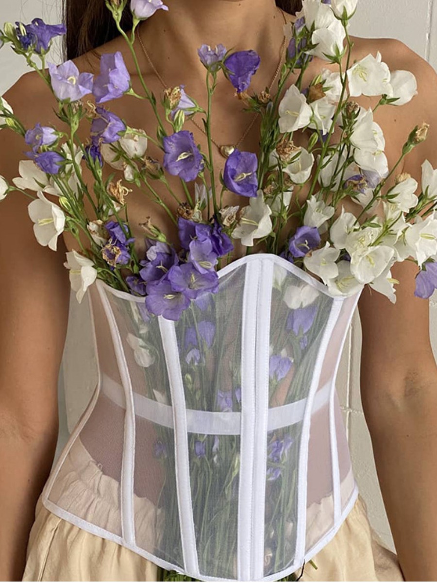 

LW Sweet See-through White Corset