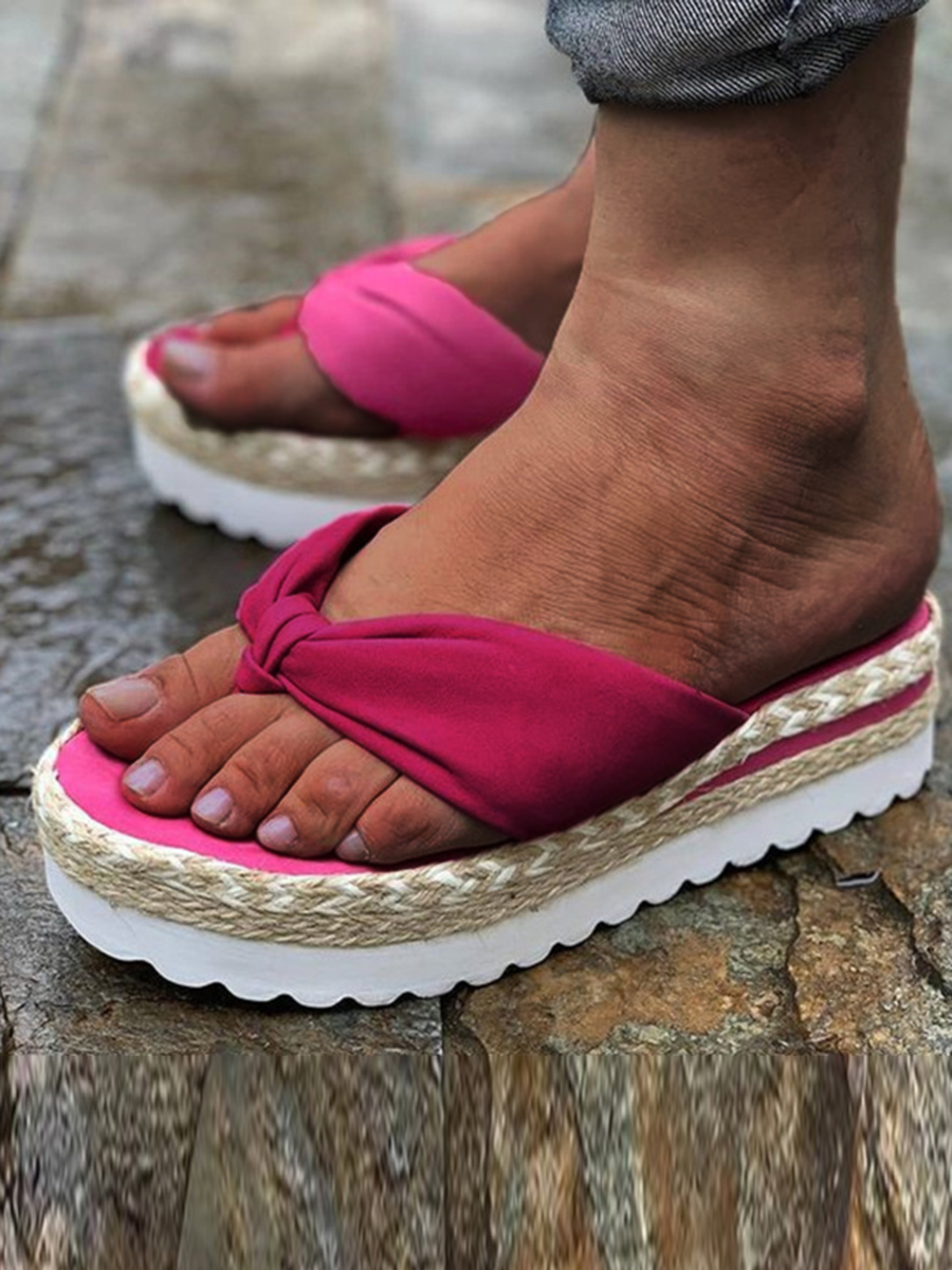 

Lovely Casual High Sole Rose Red Platform Shoes