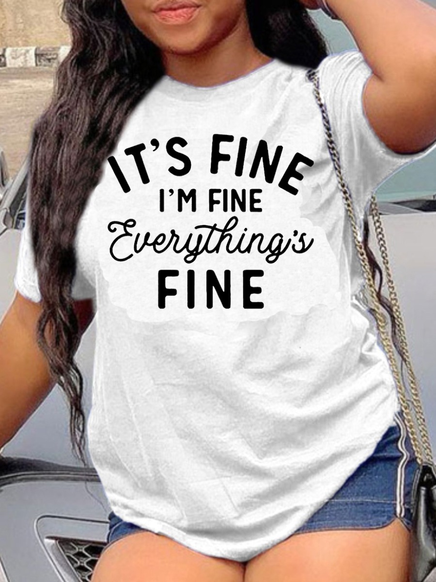 

Lovely Street O Neck Letter Print White T-shirt