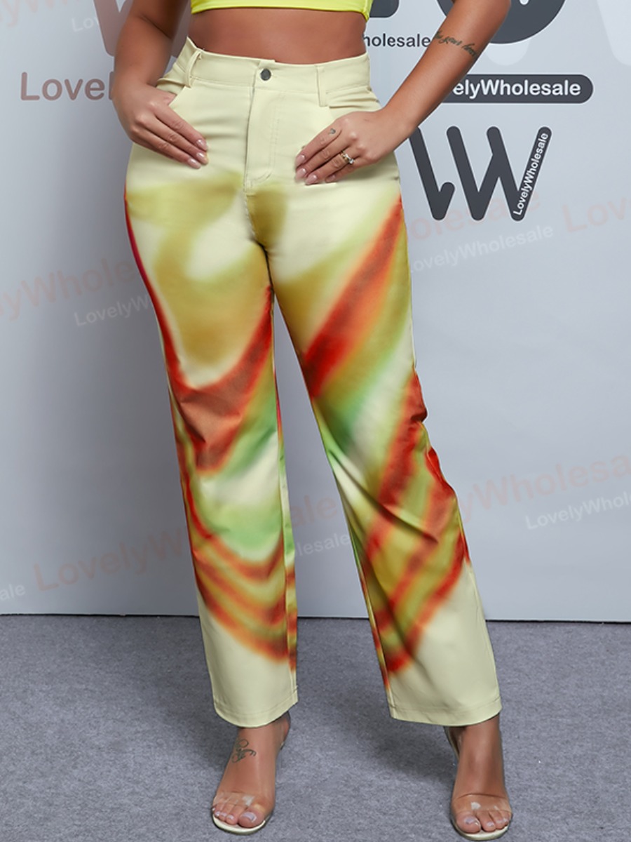 

Lovely Street High-waisted Tie-dye Multicolor Pants, Multi