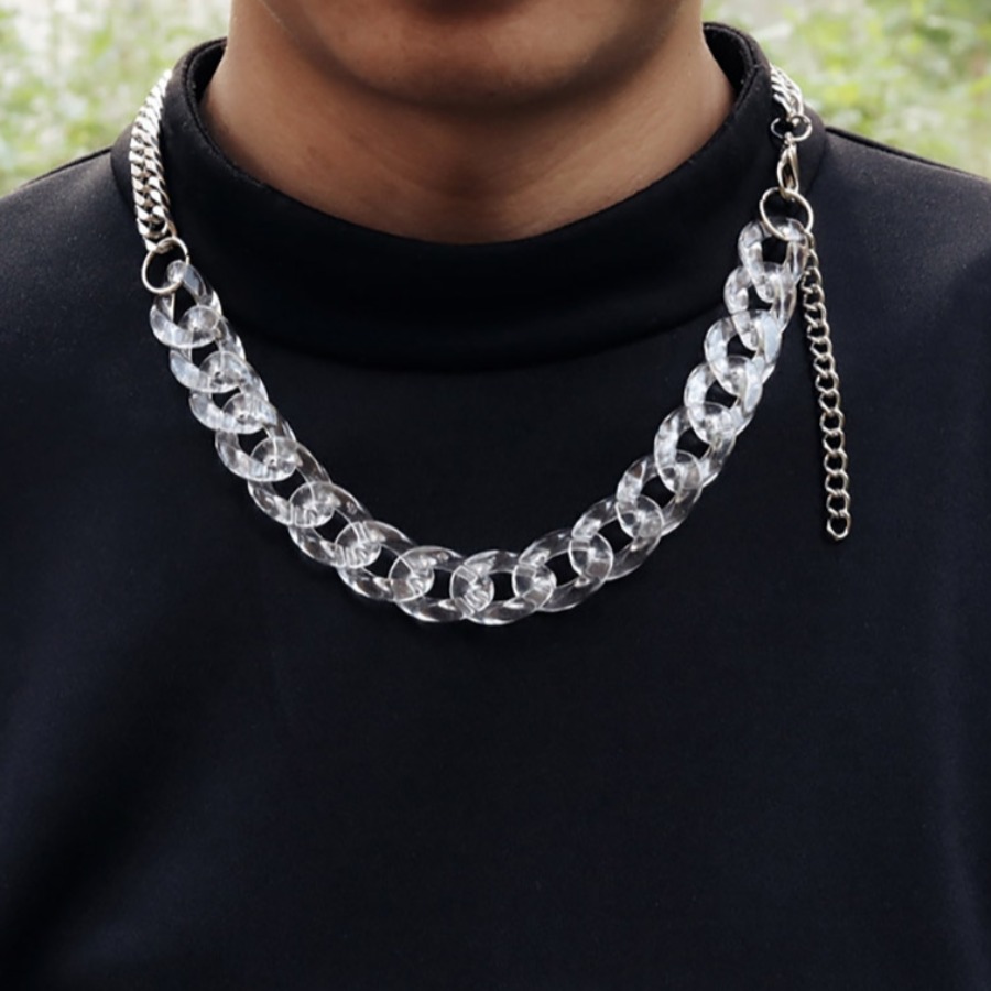

Lovely Men Casual Chain Silver Necklace