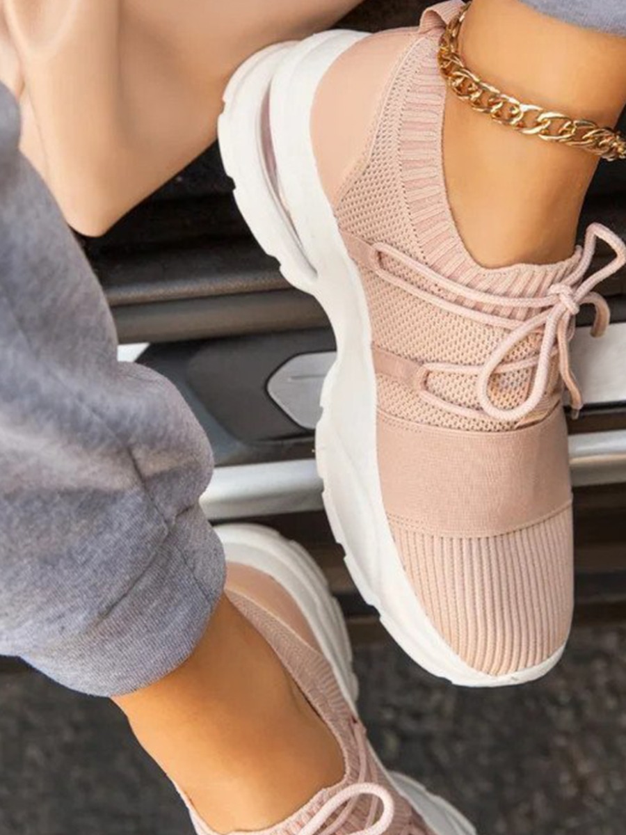 

Lovely Sporty Front Knit Light Pink Sneakers