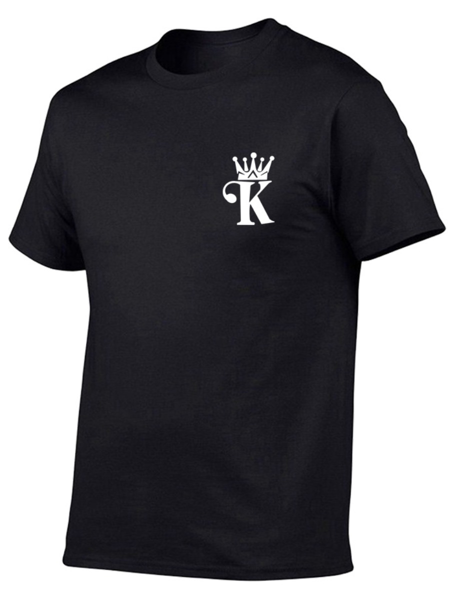 Lovely Casual Crown Letter Print Black T-shirt