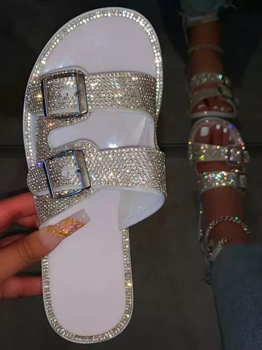 

LW Casual Buckle Design White Slides