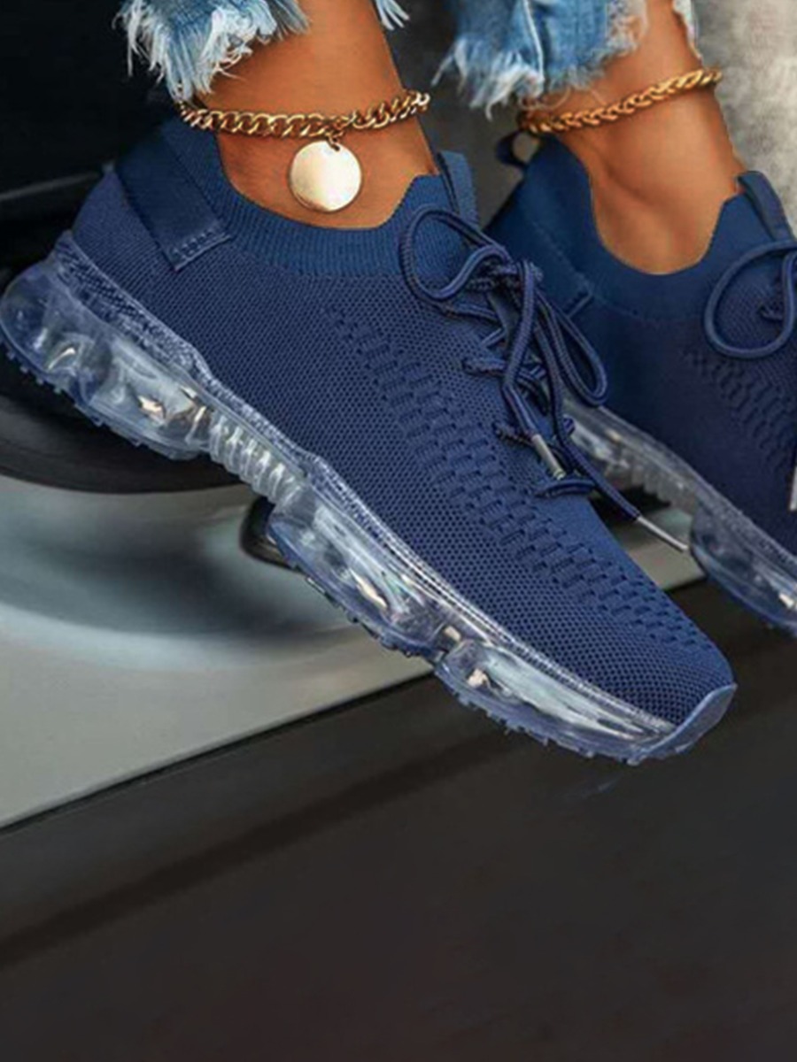 

Lovely Sporty Round-toe Blue Sneakers