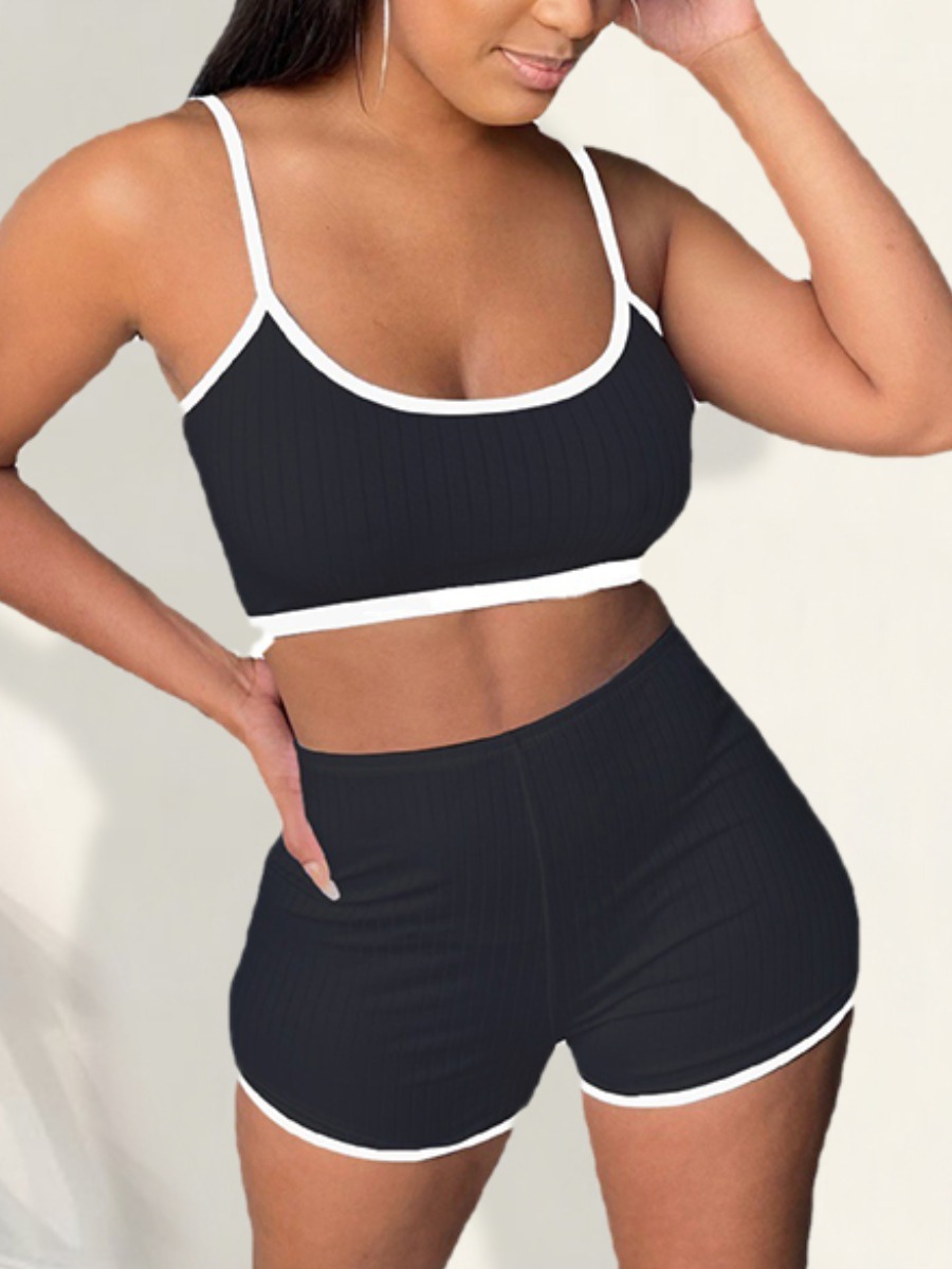 

LW Casual U Neck High-waisted Black Sleepwear