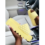 LW Street Quilted Slide Yellow Platform Slides