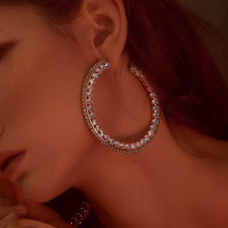 

Lovely Street O-shaped Gold Earring, Silver