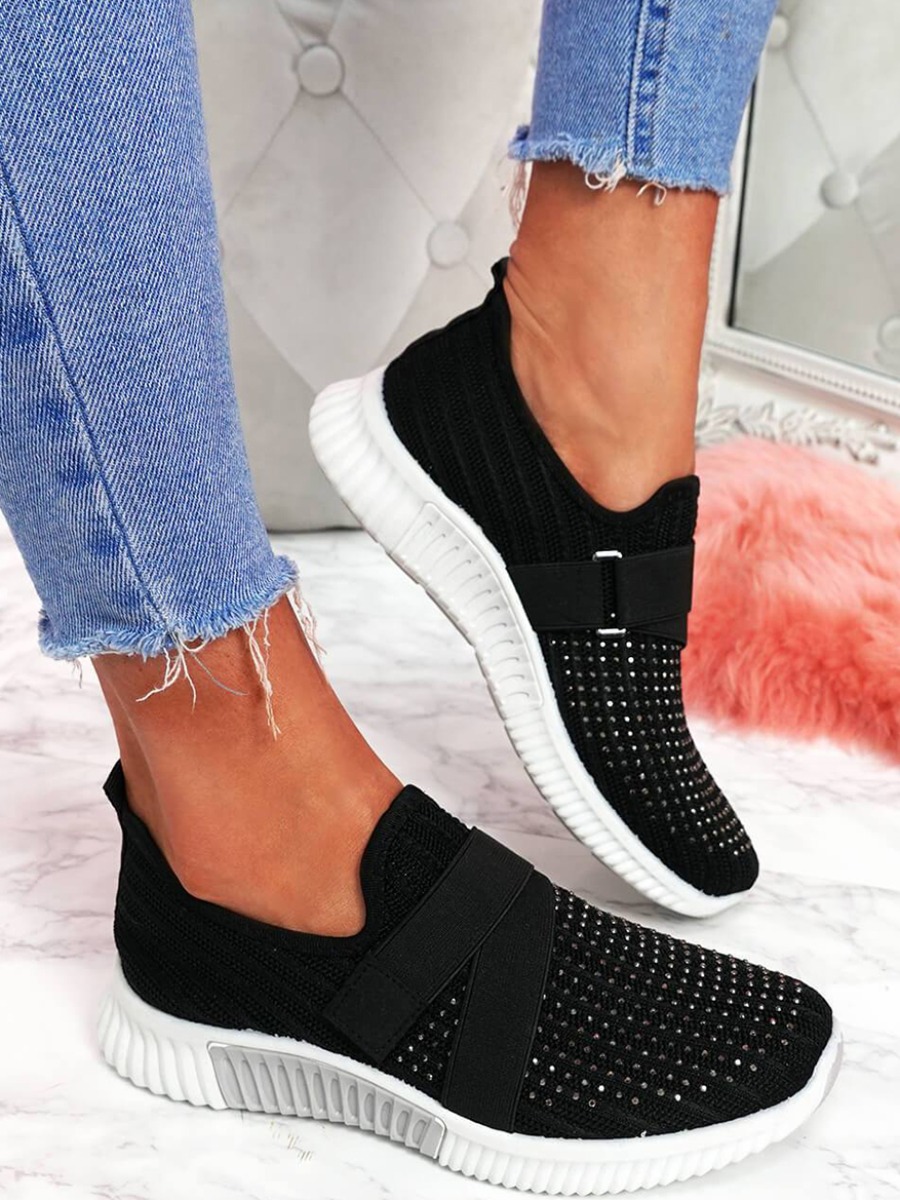 

Lovely Casual Front Mesh Black Sneakers