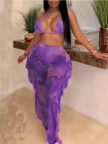 LW Tie-dye Flounce Design Bikini Set